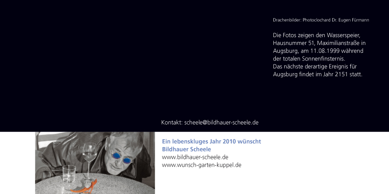 Ein lebenskluges Jahr 2010 w�nscht Bildhauer Scheele